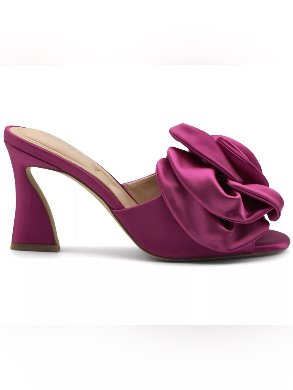 Charles David Satin Rosette Heels in Fuchsia
